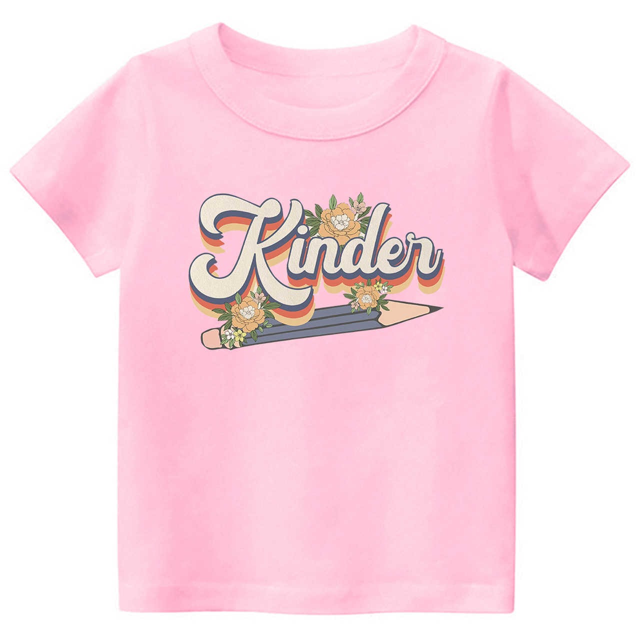 Floral Pencil Name Back To School Toddler Shirts