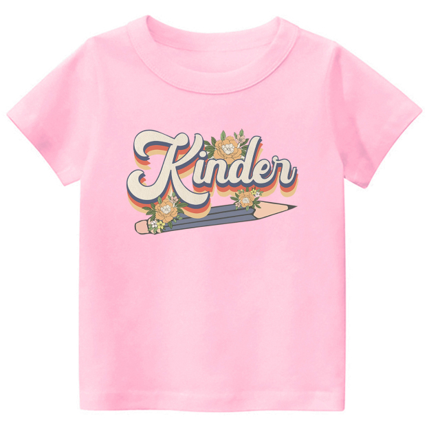Floral Pencil Name Back To School Toddler Shirts