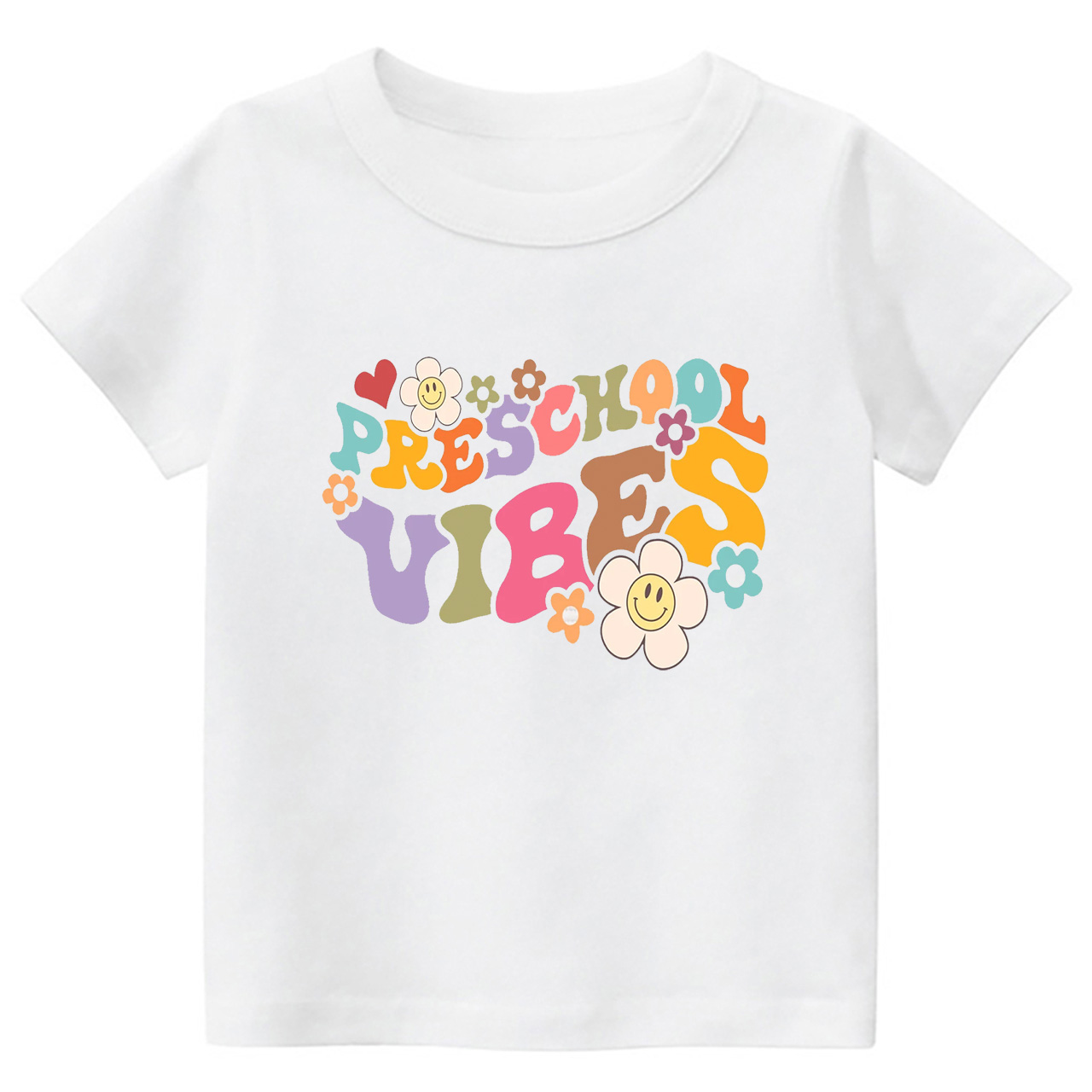 Retro PRESCHOOL Vibes Back To School Shirt For Kids