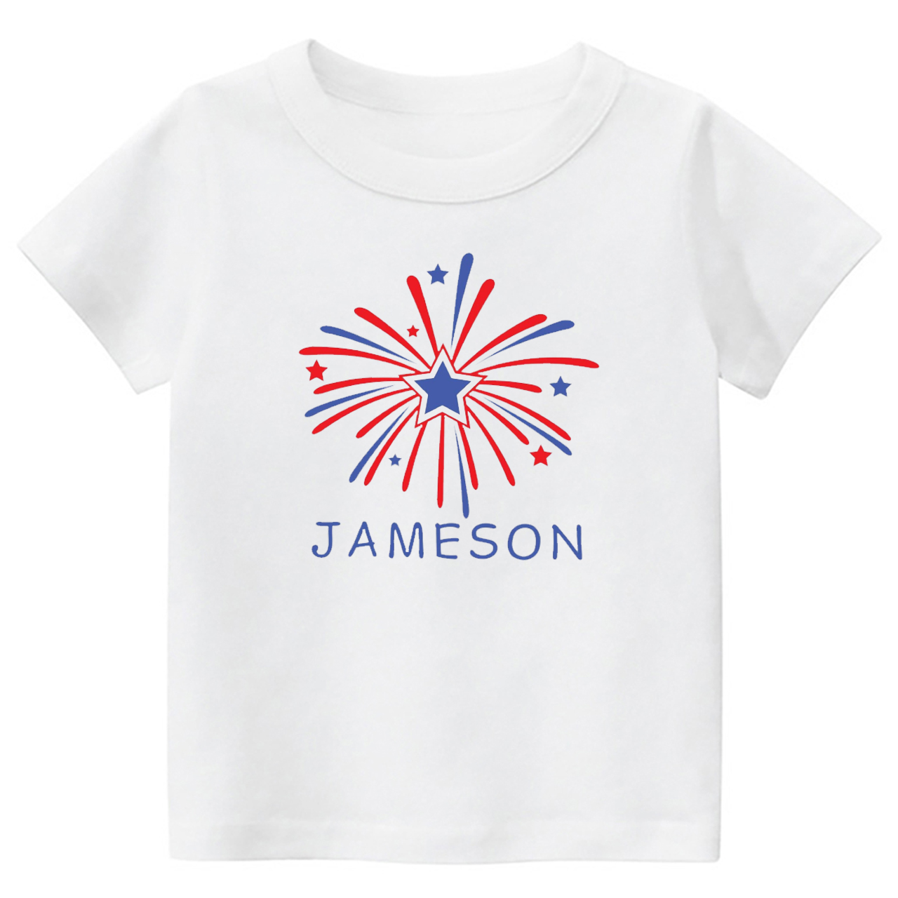 Custom Name Fireworks Toddler Shirt