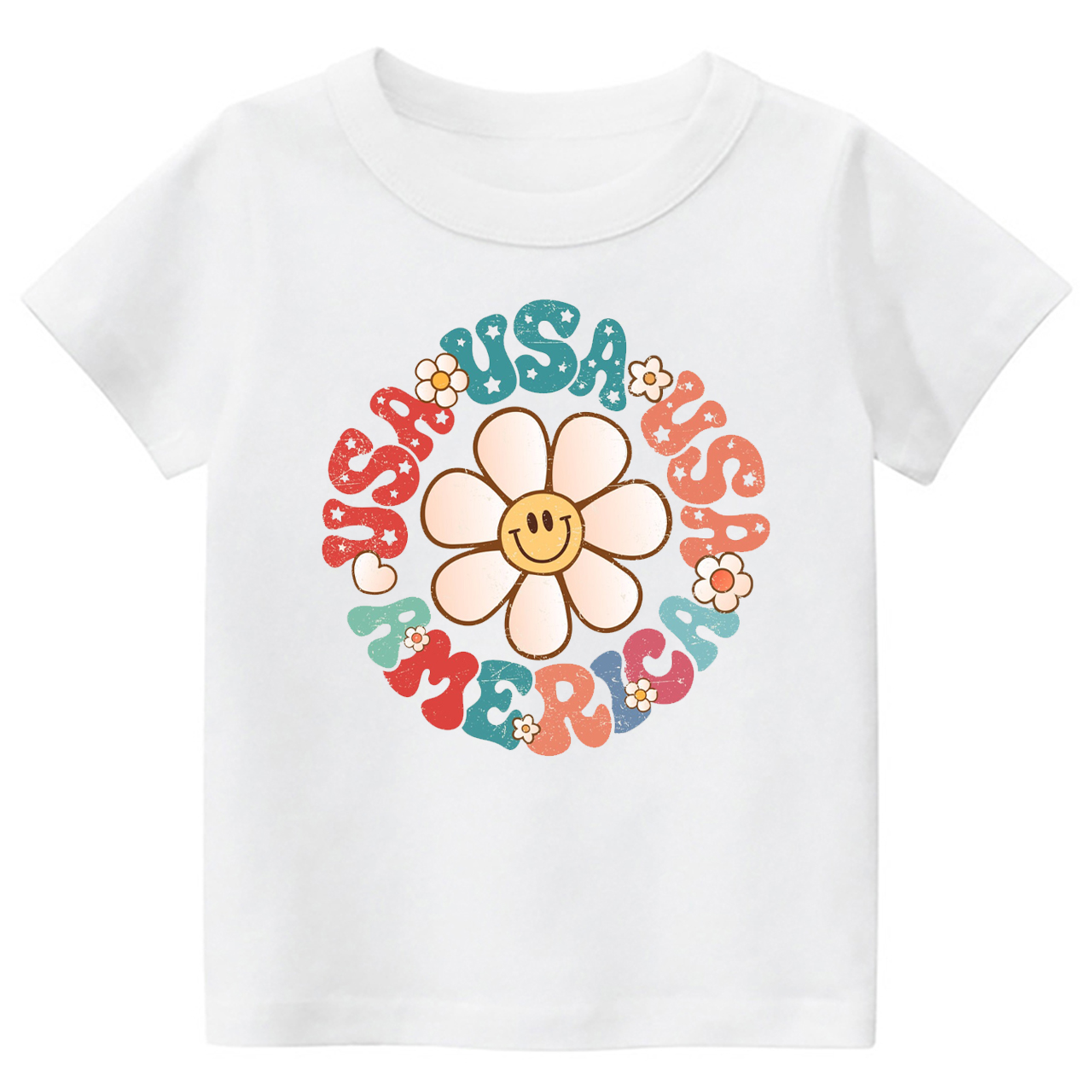 USA America Smiley Face Toddler Shirt