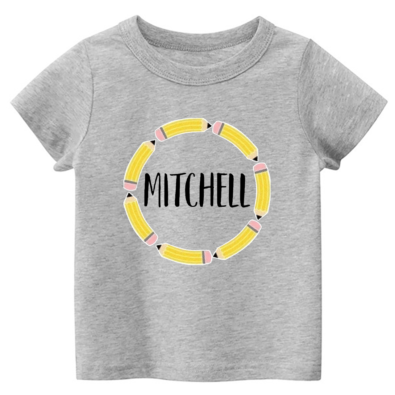 Personalized Pencil Circle School Retro Kids Shirts