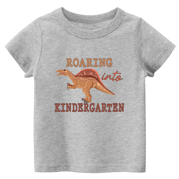 Roaring Into Kindergarten First Day Of School Kids Shirts