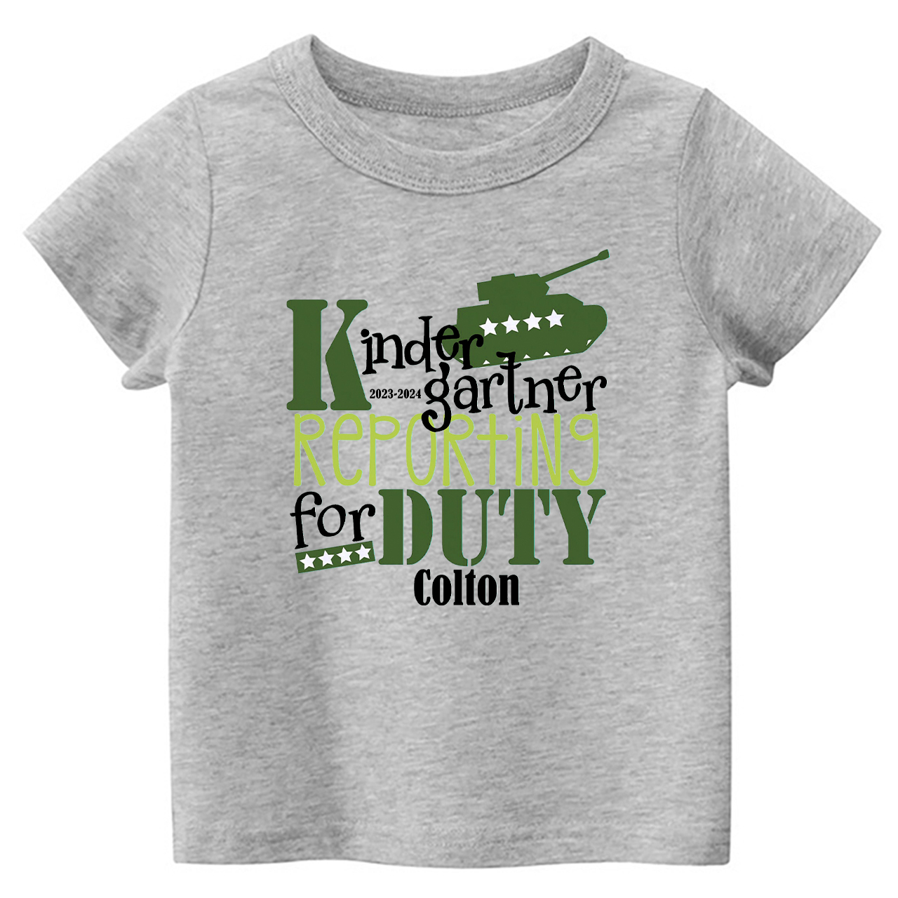 Personalized Kindergarten Reporting For Duty School Kids Shirts