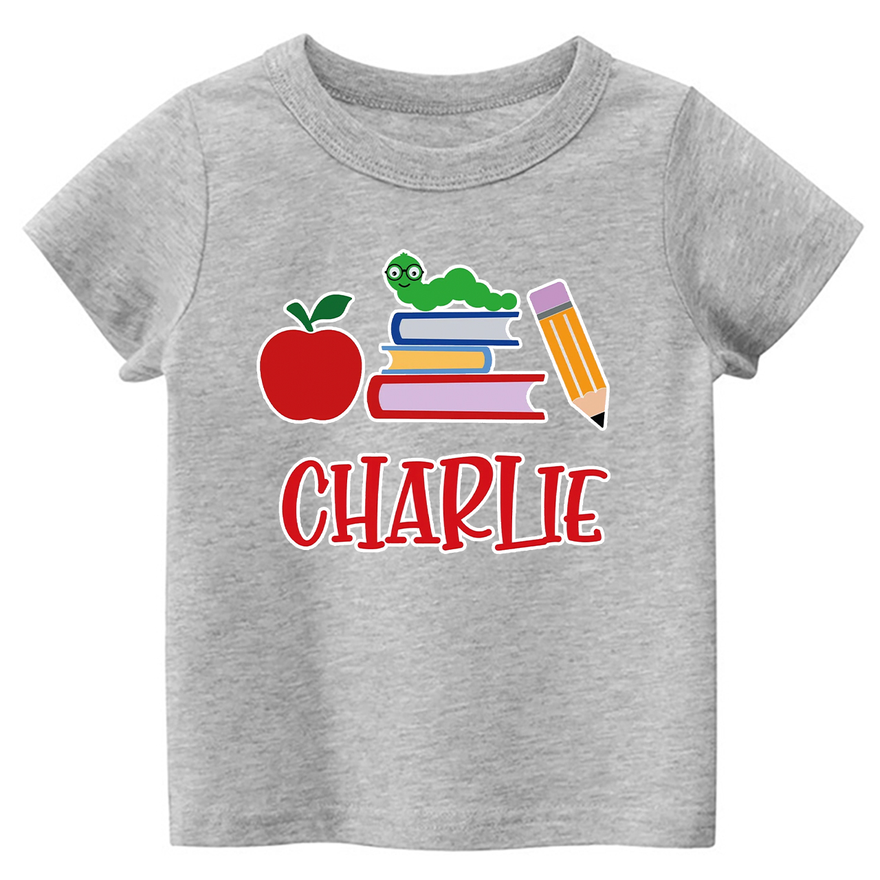 Personalized Apple Pencil Books School Kids Shirt