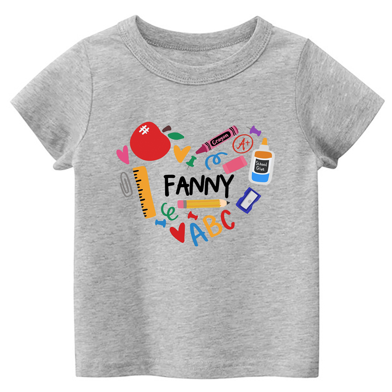 Personalized  Back To School Heart Kids Shirt