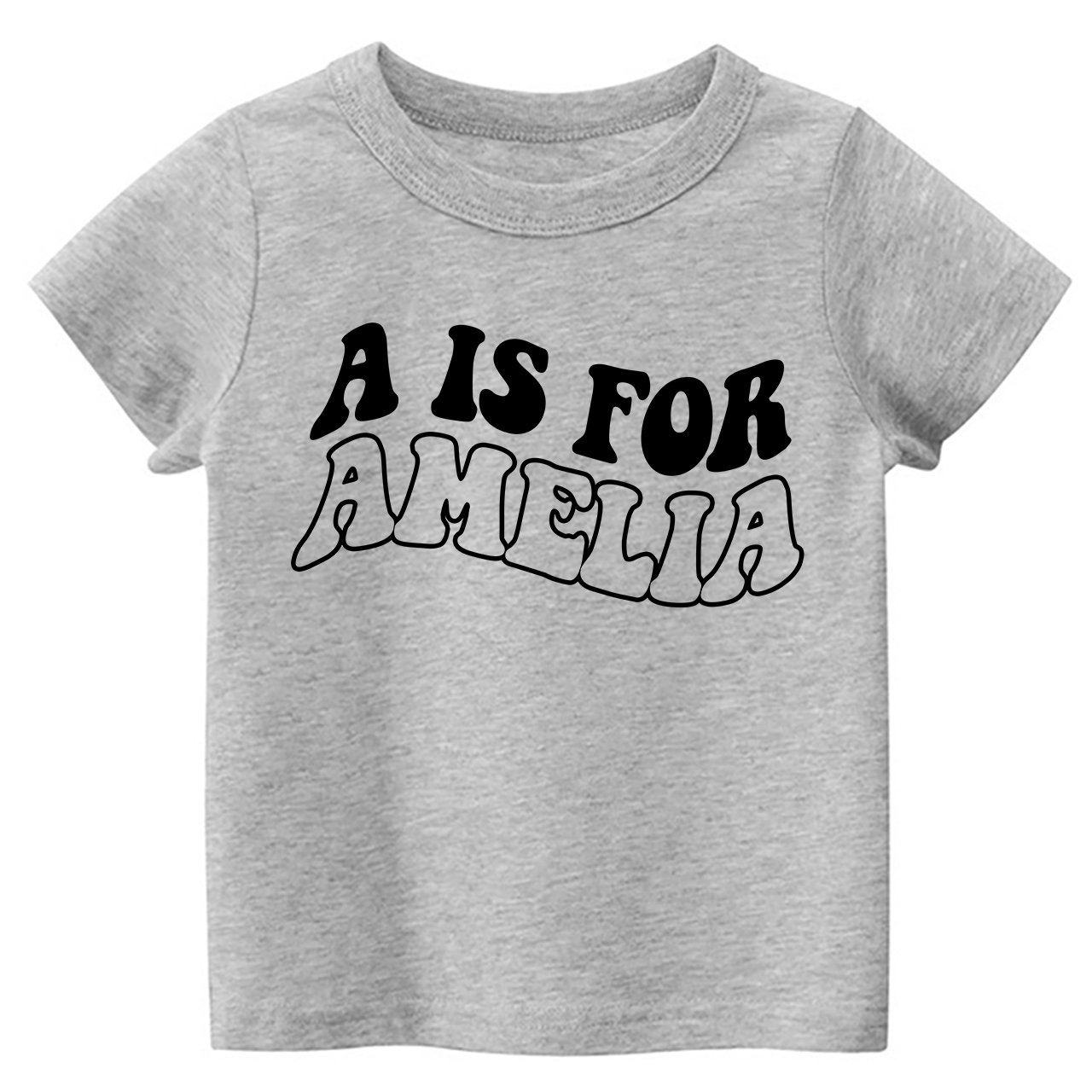 Personalized Kids Shirt - Retro Wavy Name