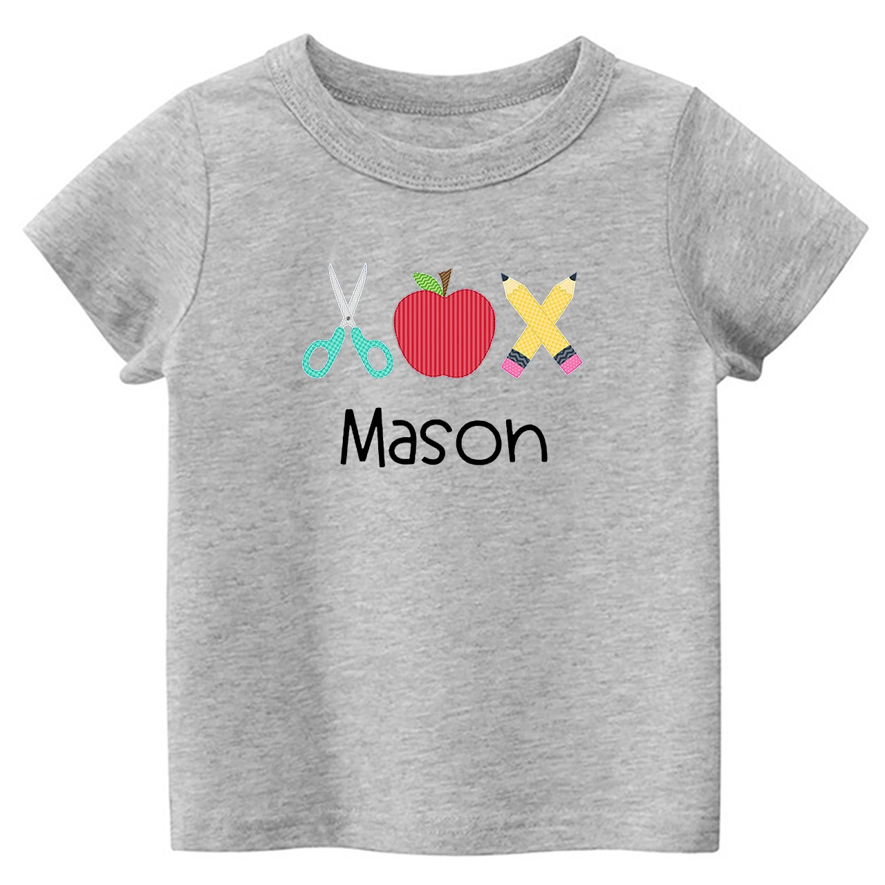 Personalized Back To School Scissors Apple Pencil Kids Shirt
