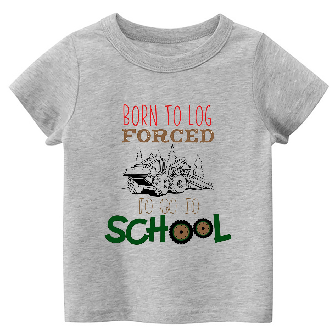 Born to Log Forced To Go To School Kids T-shirts