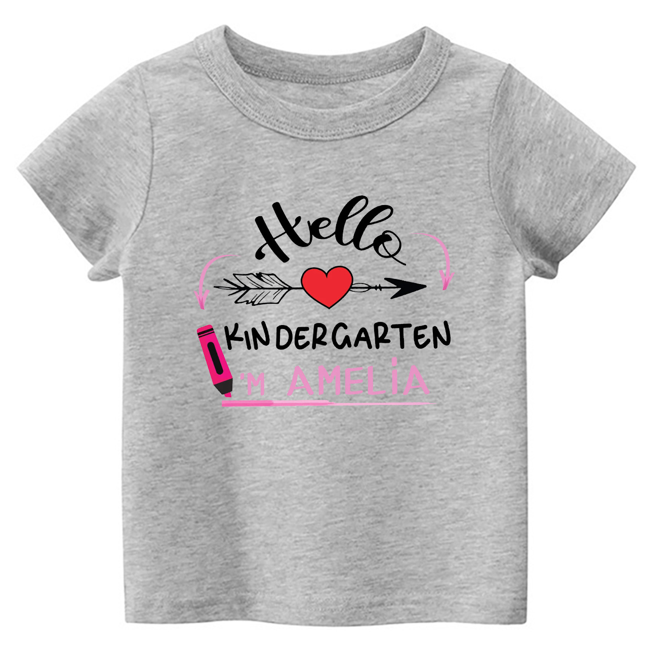 Personalized Name Hello Kindergarten School Kids T-shirts