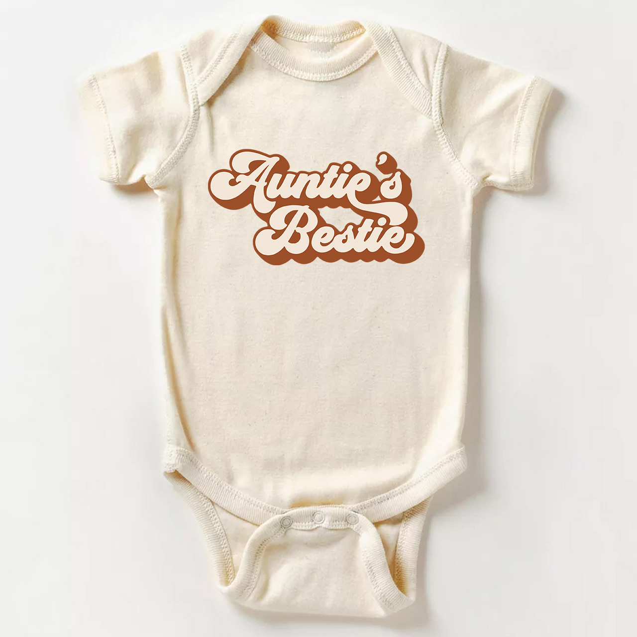 Auntie's Bestie Retro Natural Baby Bodysuit