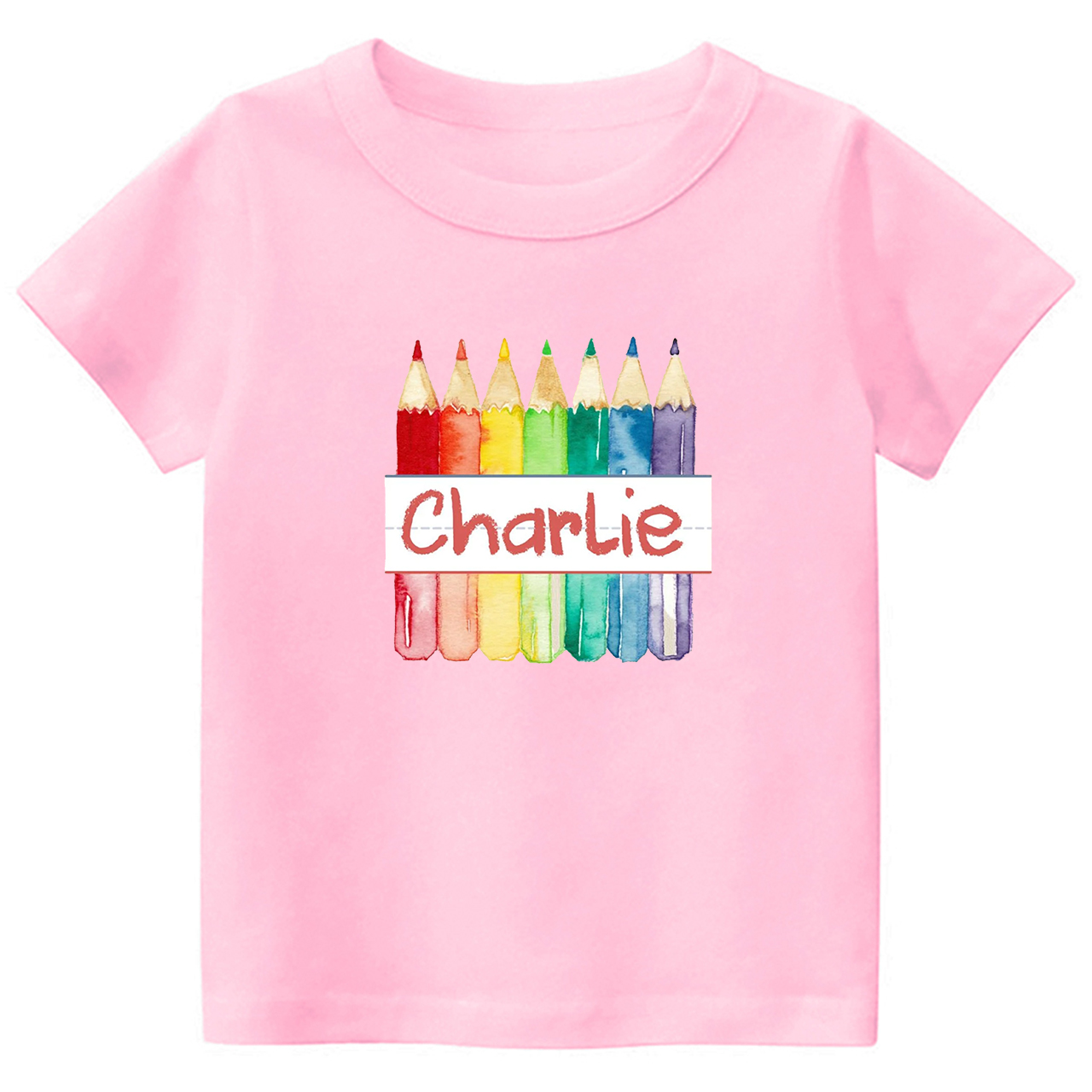 Personalized Crayon Name Back To School Kids T-shirts