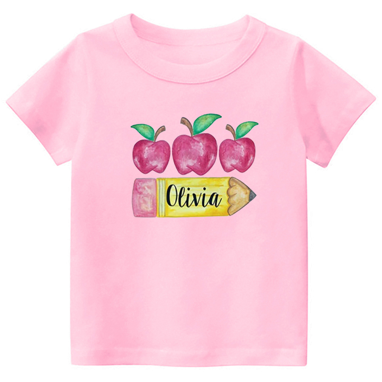 Personalized Back To School Shirt For Kids Apple Design