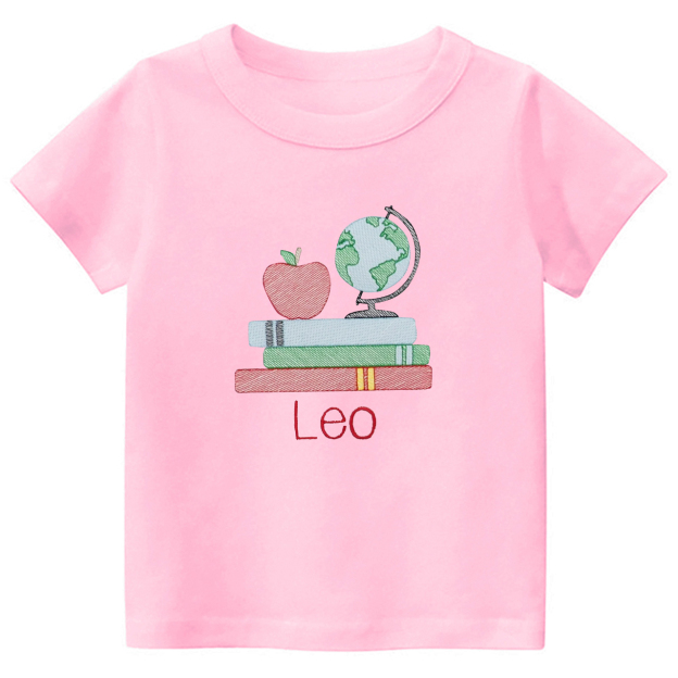 Vintage Globe Book Personalized Back to School T-Shirt
