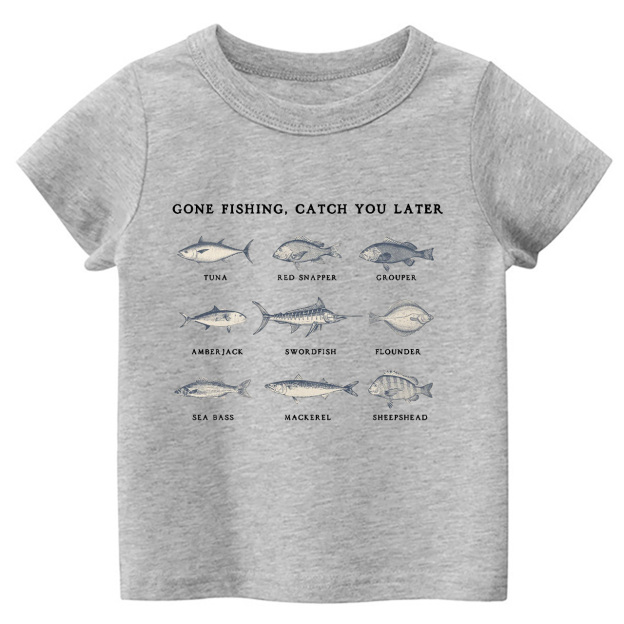 Cute Fishing Natural Kids Shirt