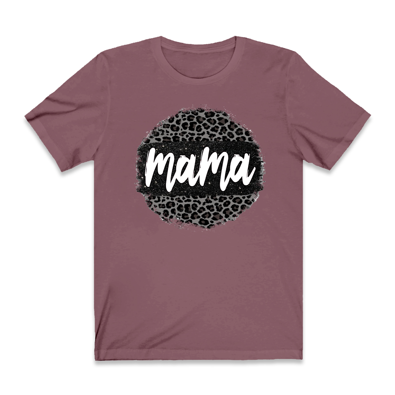 Black Leopard Mama Circle Retro T-Shirt