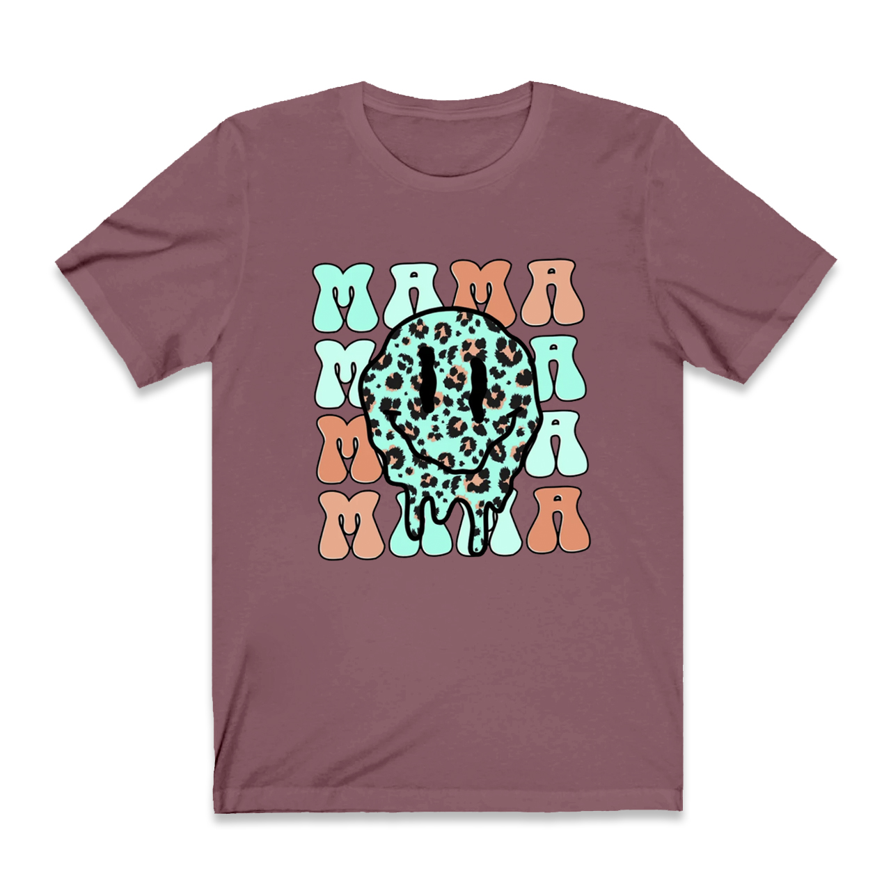 Retro Smiley Face Collage Happy Mama Shirt