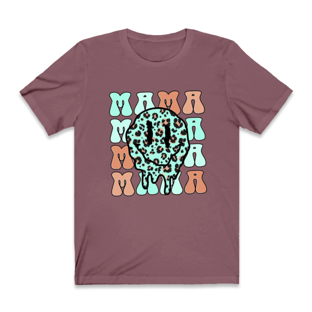 Retro Smiley Face Collage Happy Mama Shirt