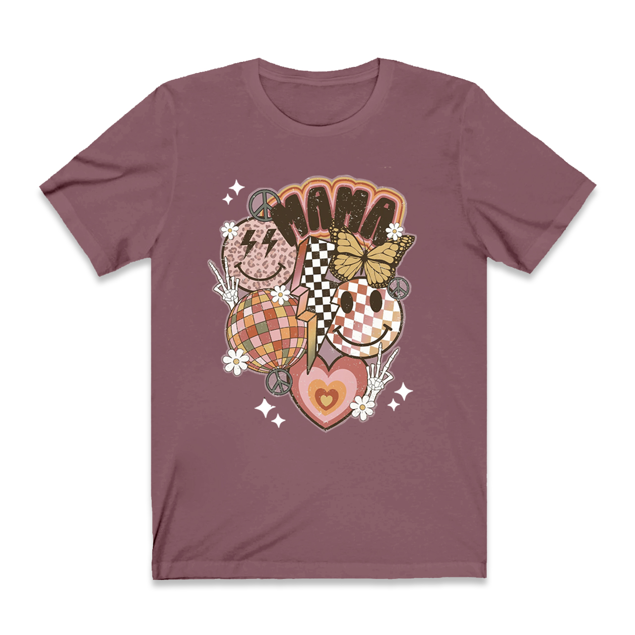 Retro Smiley Funny T-shirt For Mama