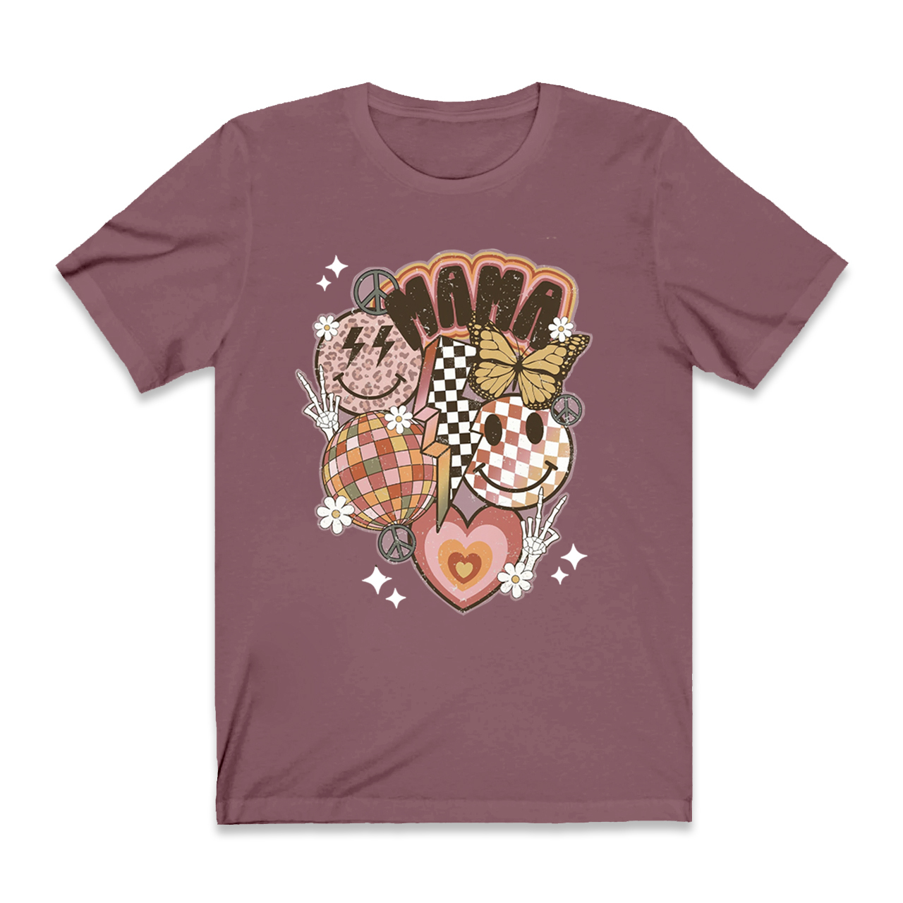 Retro Smiley Funny T-shirt For Mama