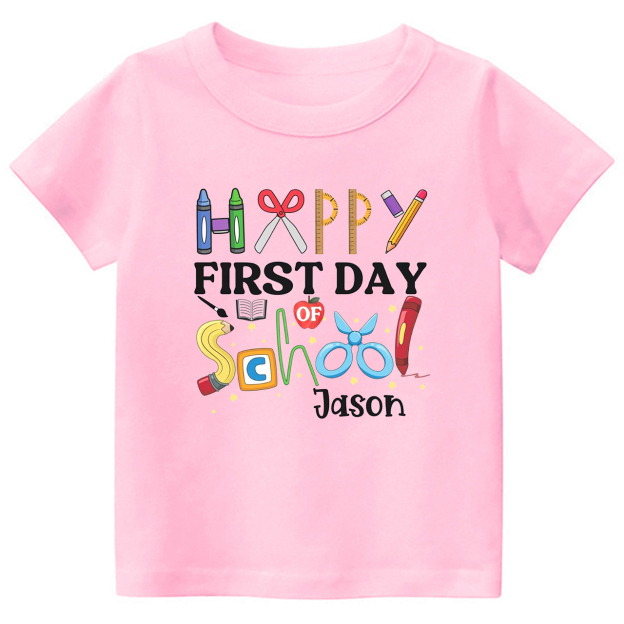 Personalized First Day of Shirt For School Kids