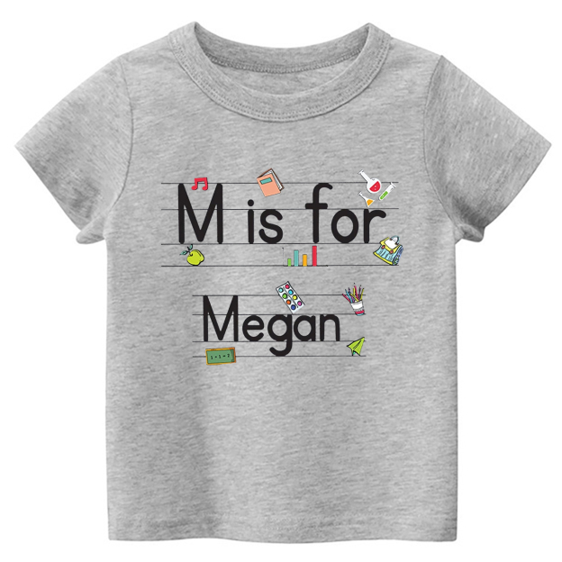 Cute Line Custom Name Back To School Tees