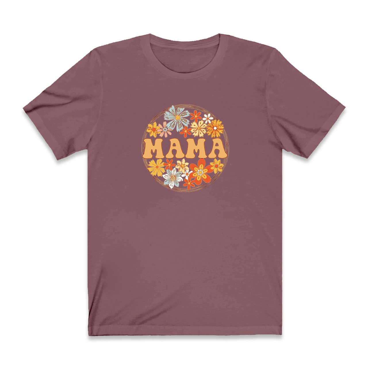 Retro Wild Flowers Mama Shirt Gift For Woman