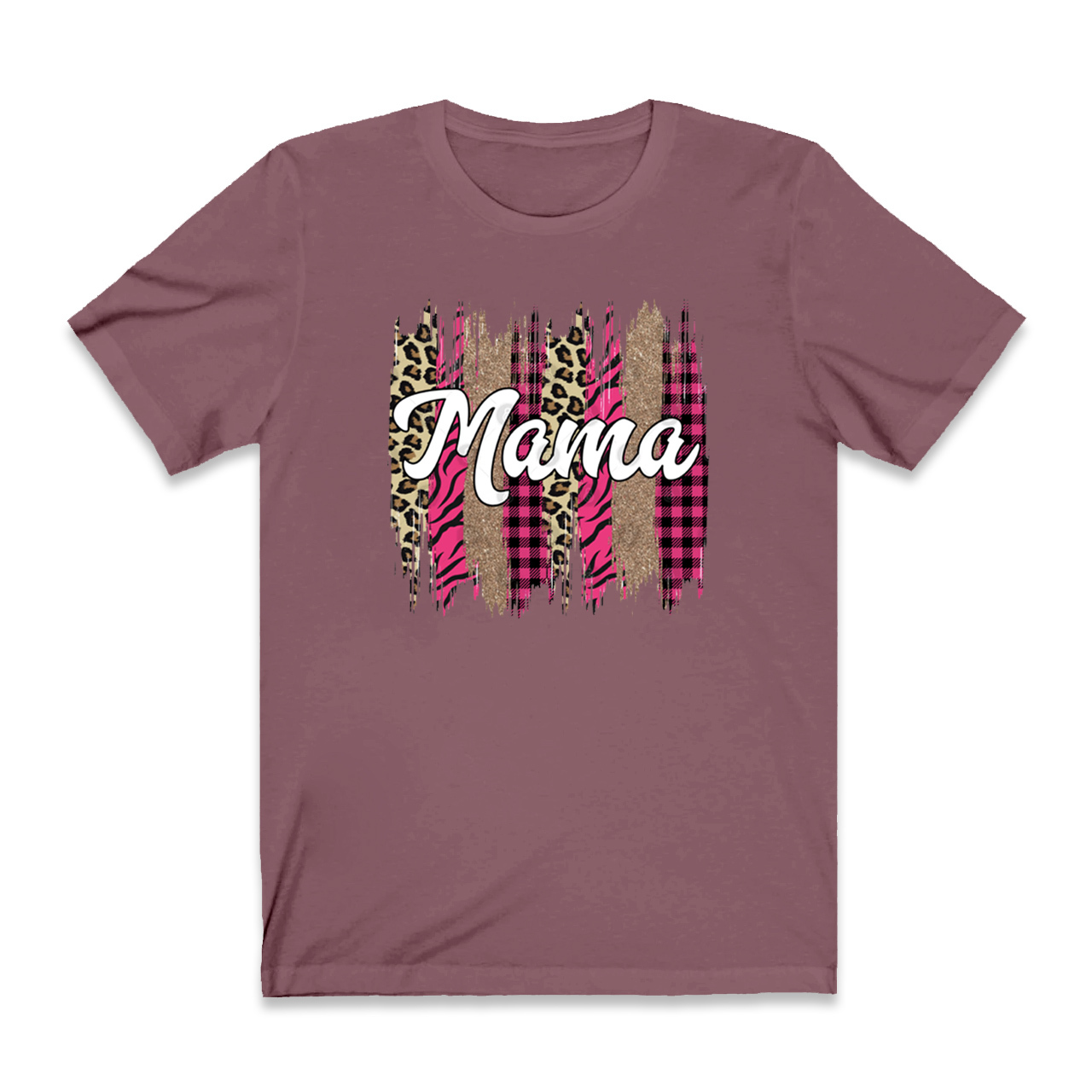 Leopard And Pink Plaid Mom Shirt