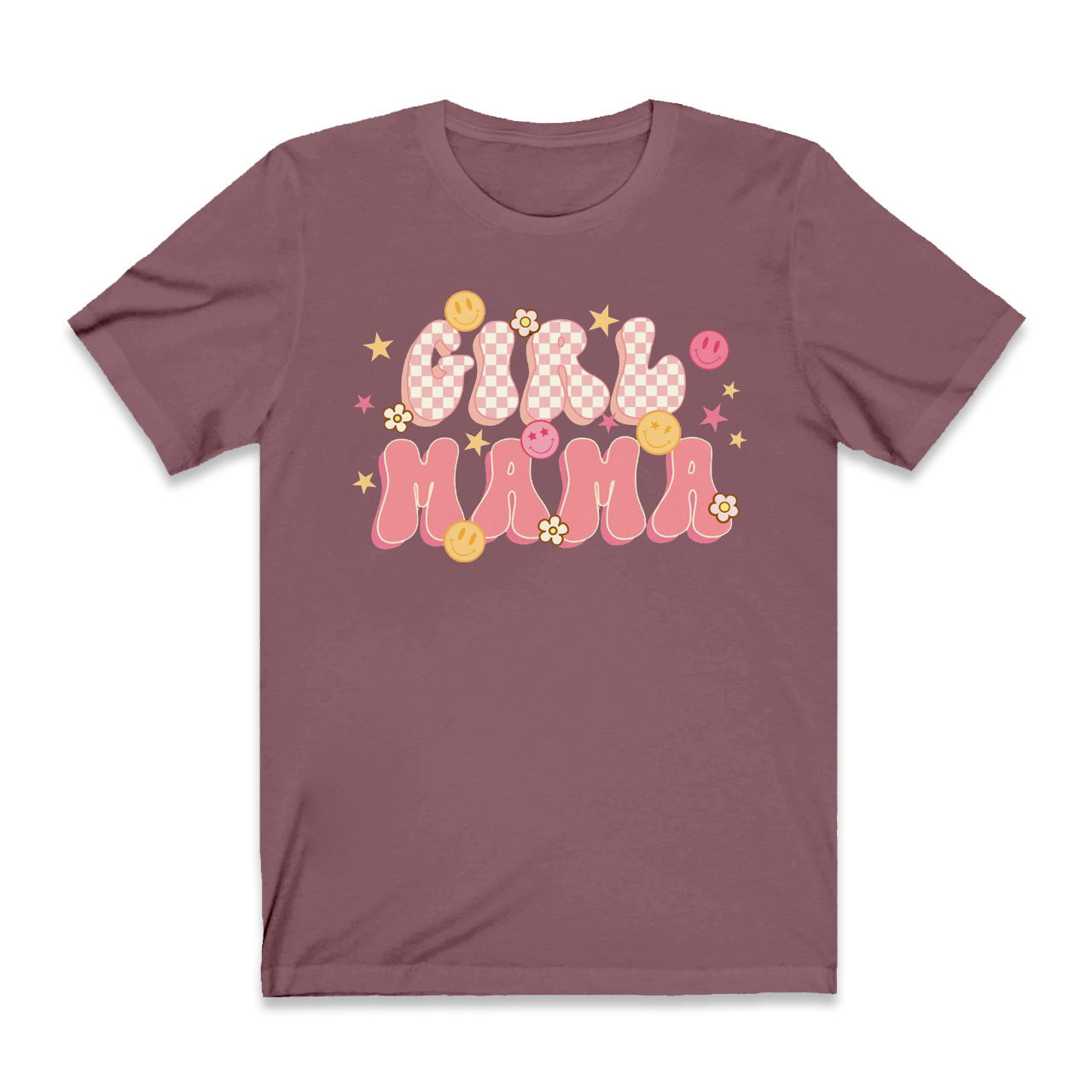 Smiley Face Girl Mama Gift T-Shirt