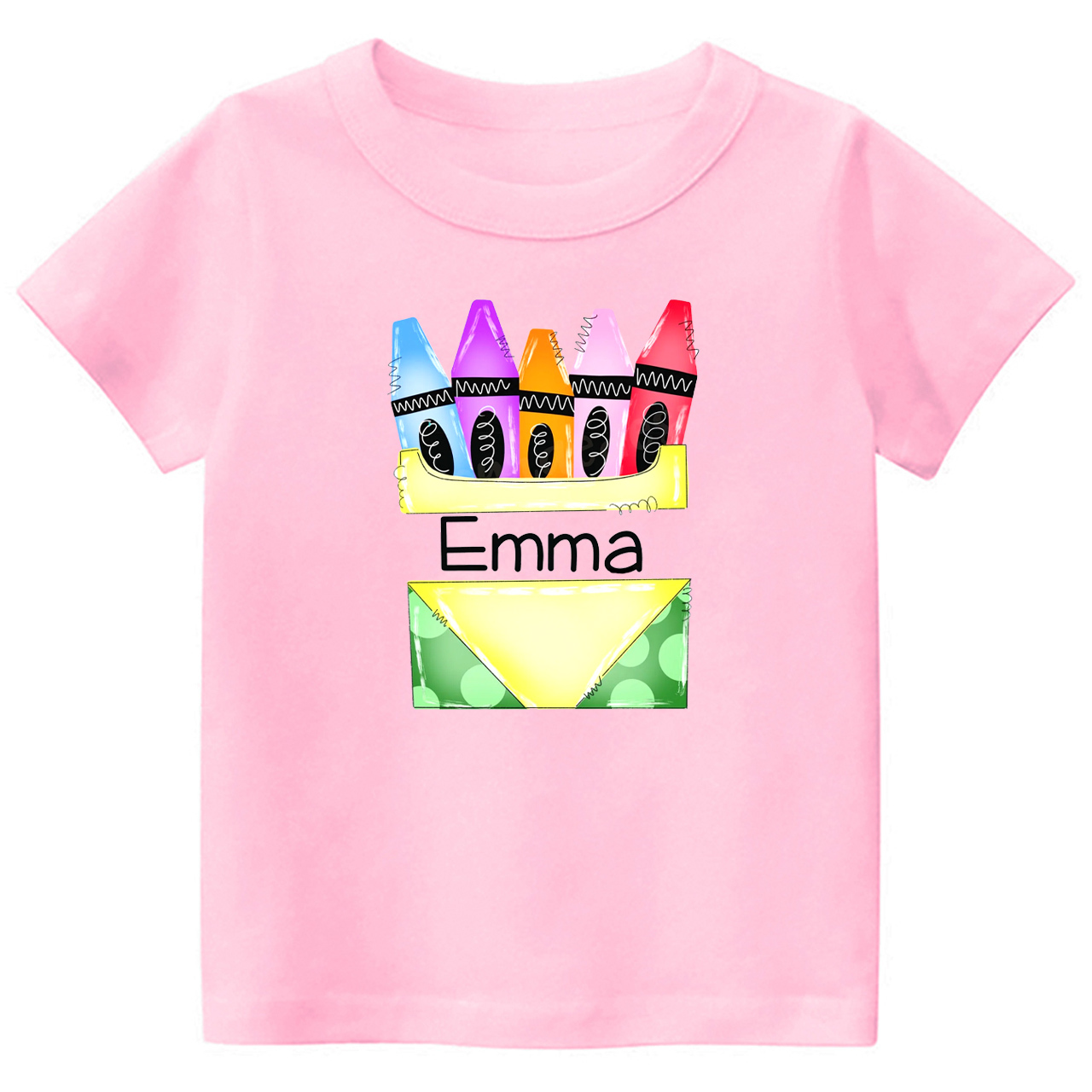 Back To School Kids Shirt-Personalized Crayon Name