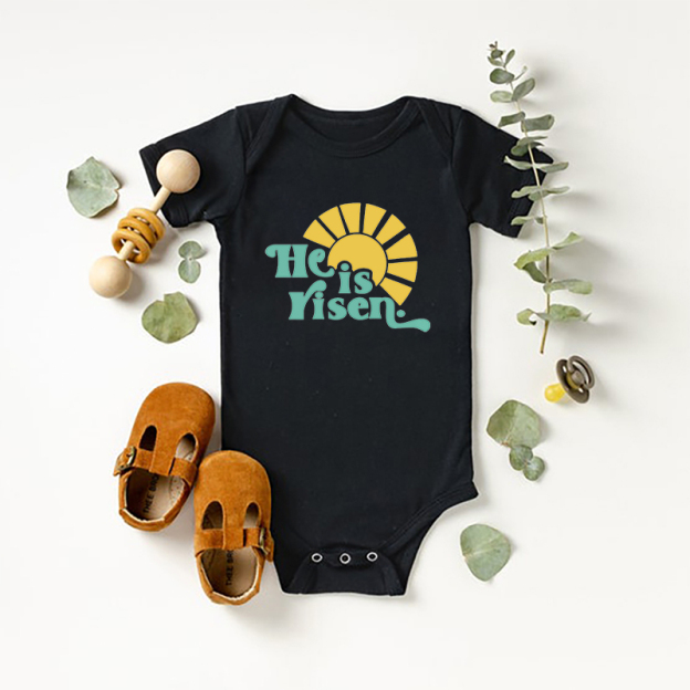 He Is Risen Easter Baby Bodysuit