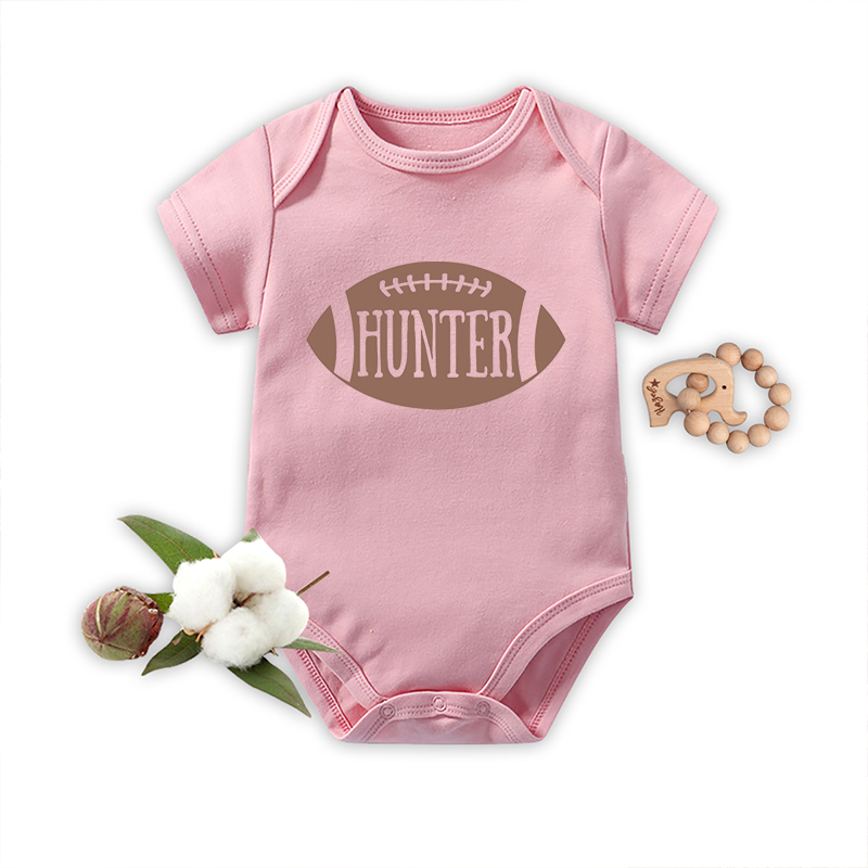 Custom Name Football Bodysuit For Baby