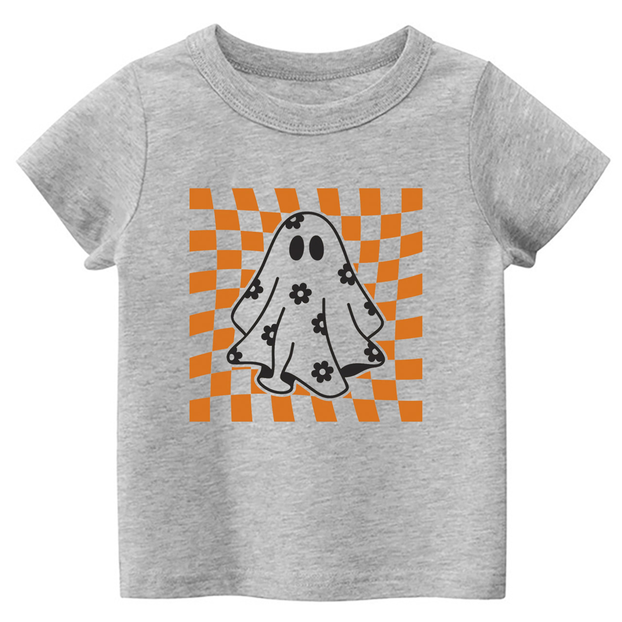 Checkered Floral Daisy Ghost Toddler Shirt