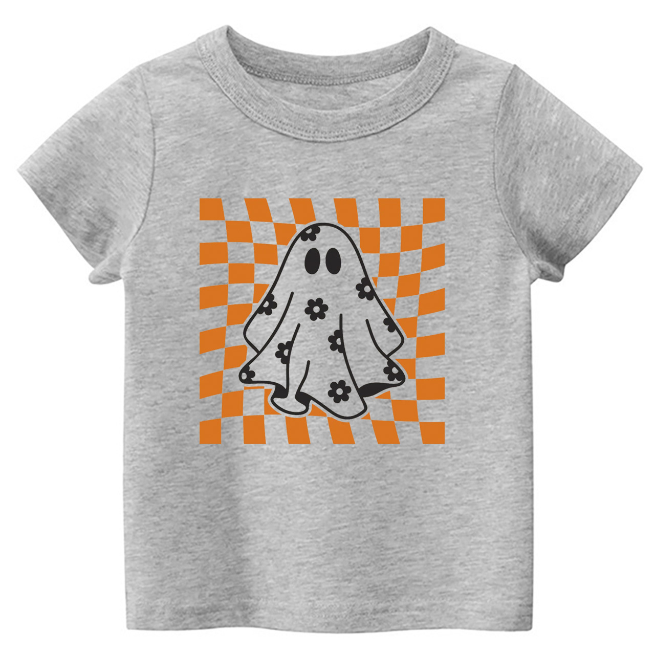 Checkered Floral Daisy Ghost Toddler Shirt