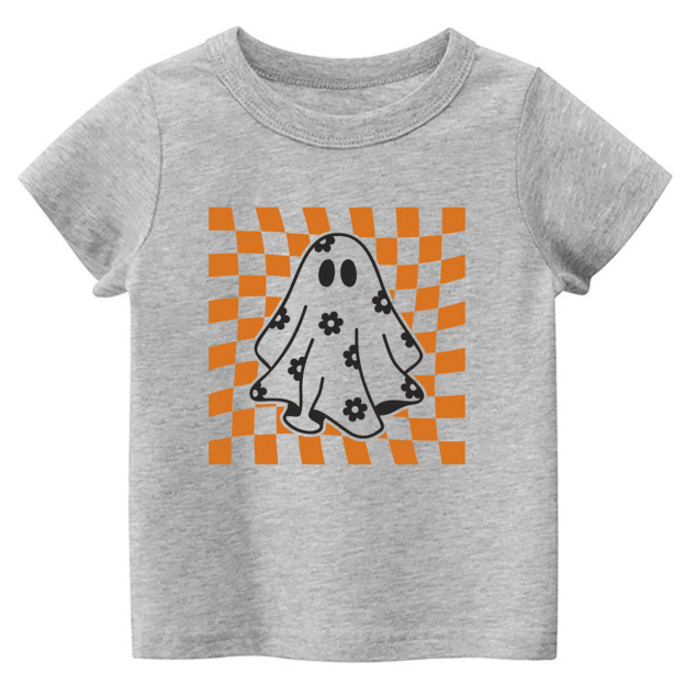 Checkered Floral Daisy Ghost Toddler Shirt