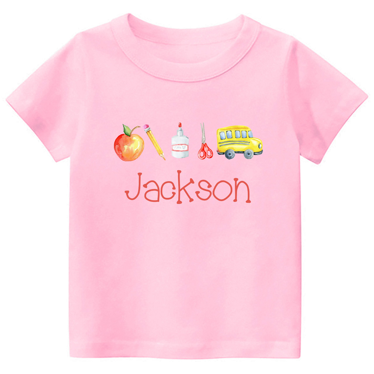 Personalized Back To School Kids Monogram Watercolor Shirt