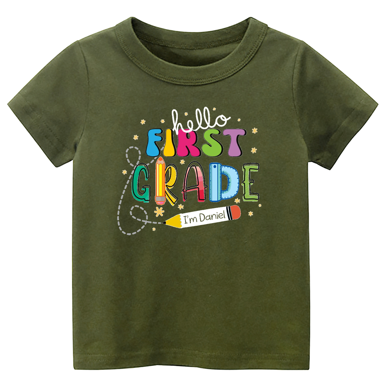 Hello First Grade I'm XXX Back To School Kids Shirt