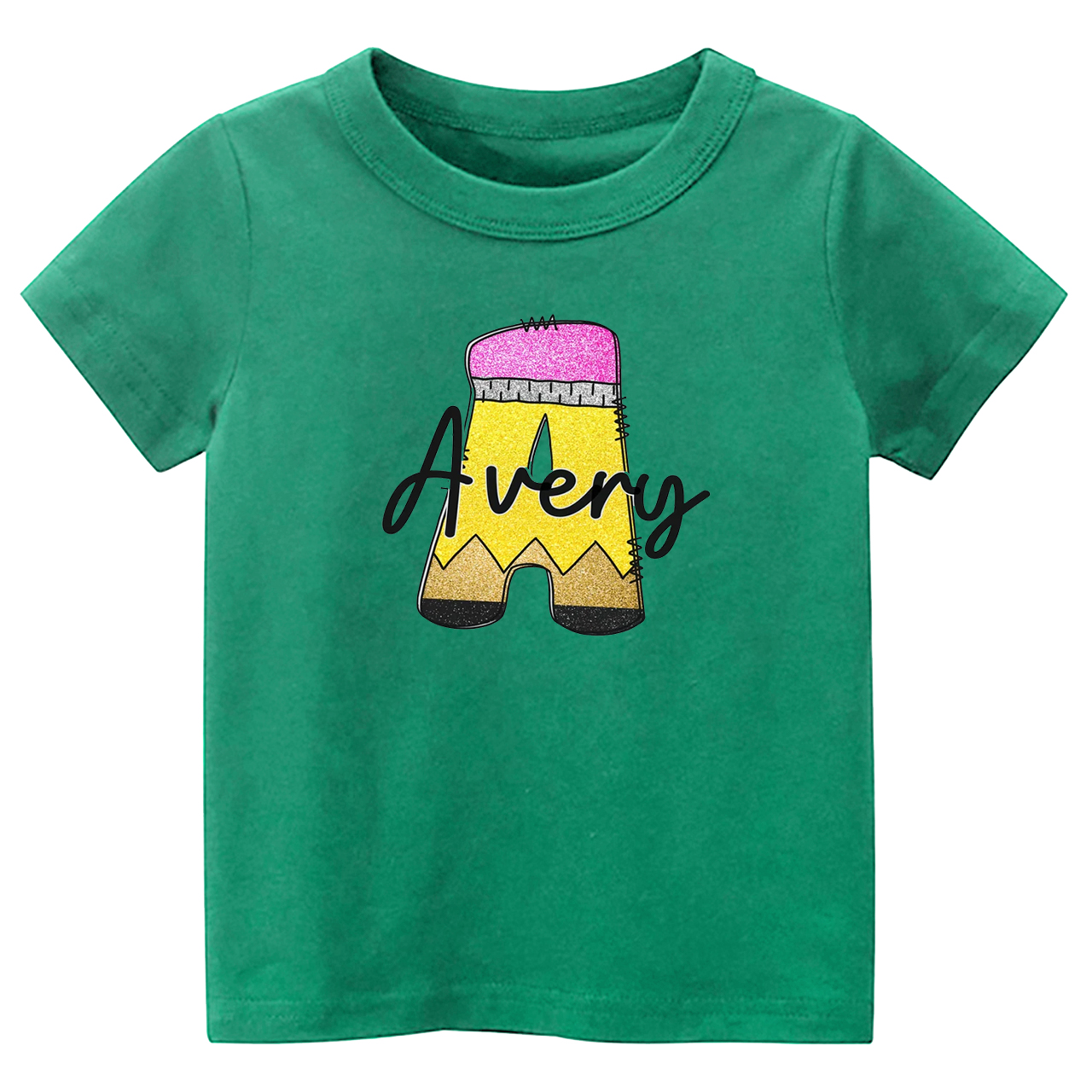 Monogram Pencil Back To School Kids Shirt