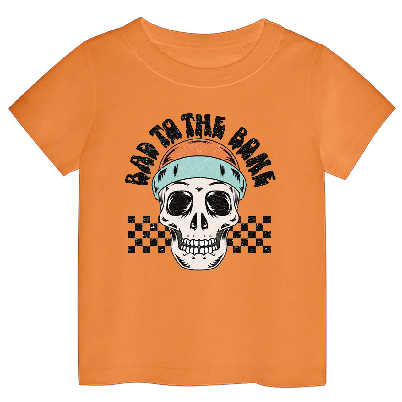 Bad To The Bone Skull Halloween Toddler Shirt