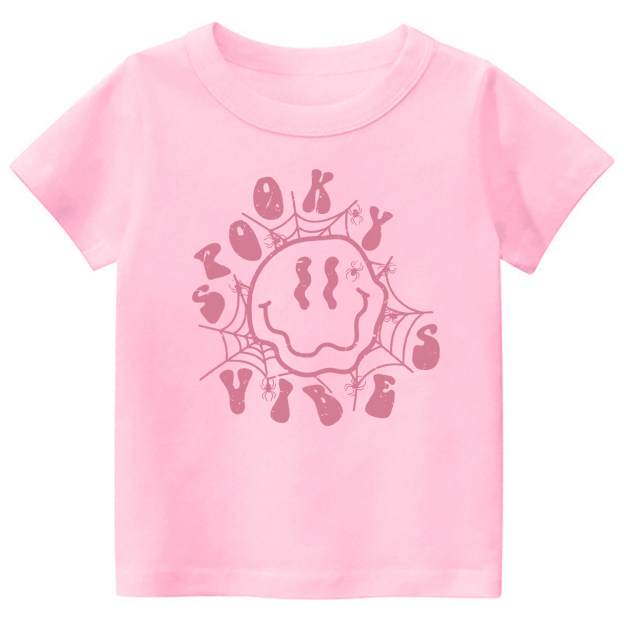 Spooky Spider Web Vibes Cute Fall Toddler Tees