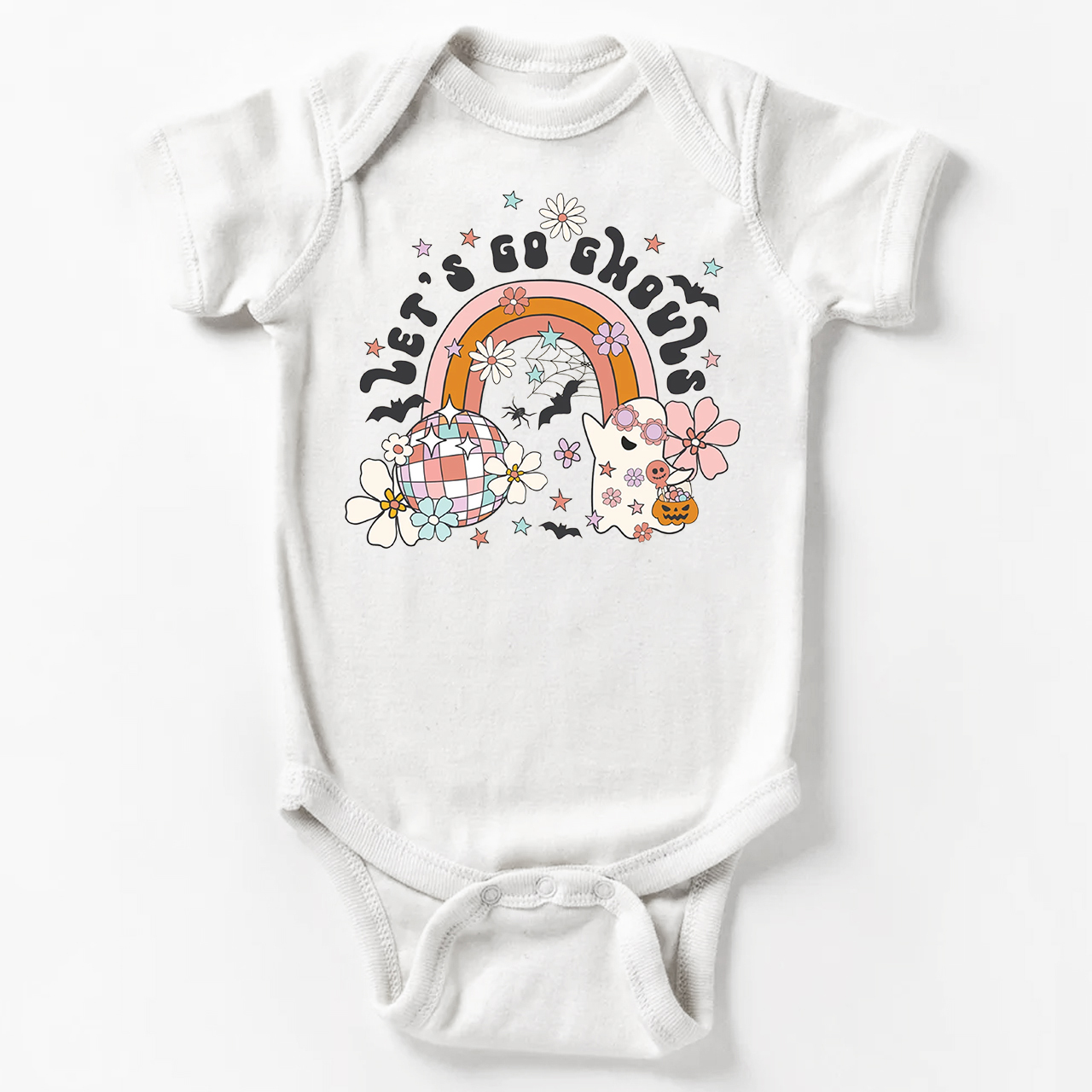 Let's Go Ghouls Retro Natural Baby Bodysuit