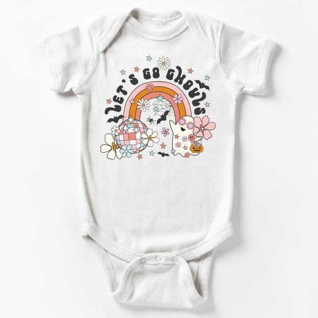Let's Go Ghouls Retro Natural Baby Bodysuit