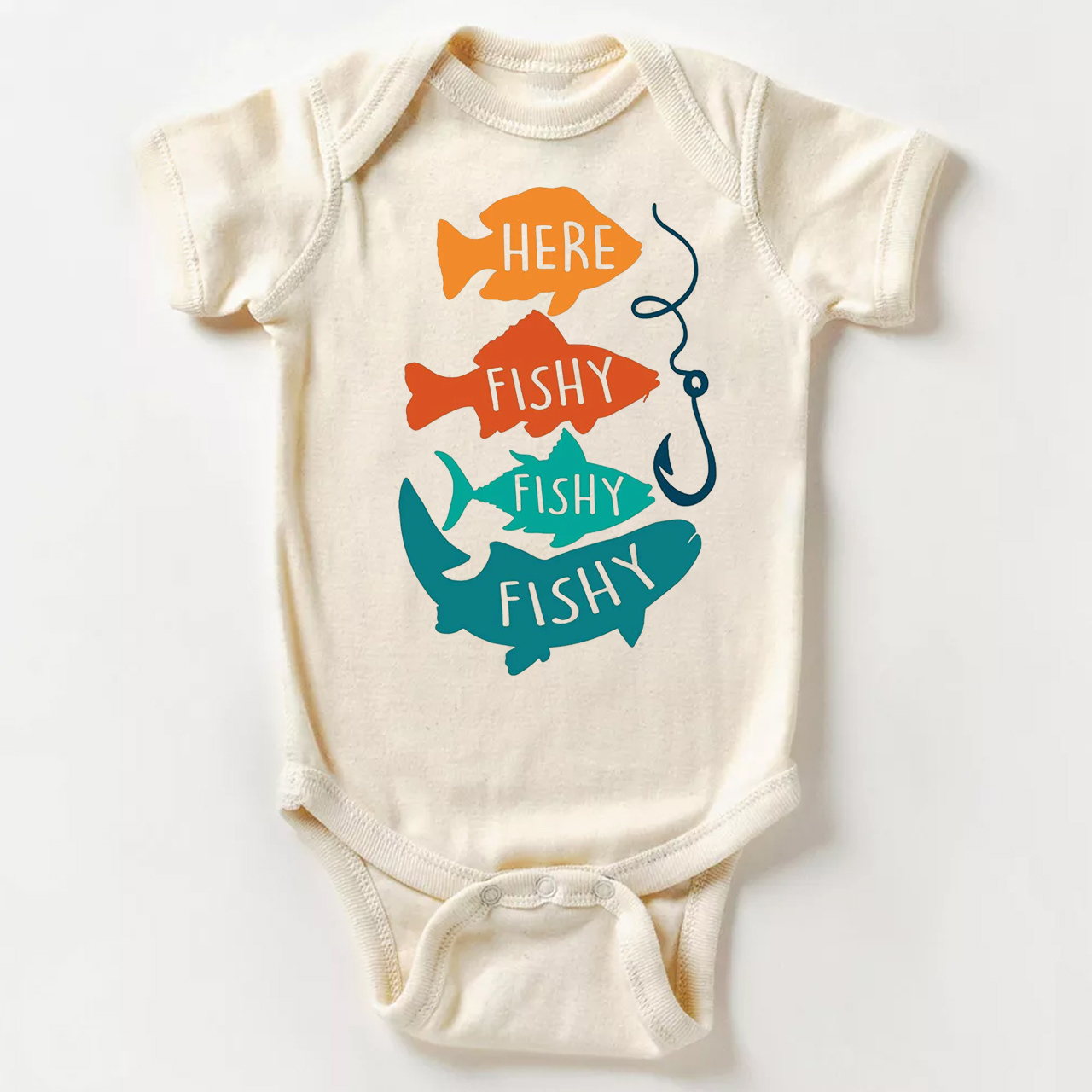 Retro Fishing Bodysuit For Baby