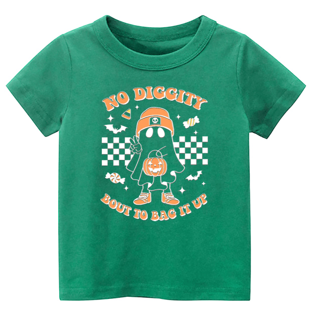 Halloween No Diggity Bout To Bag It Up Kids Shirt 