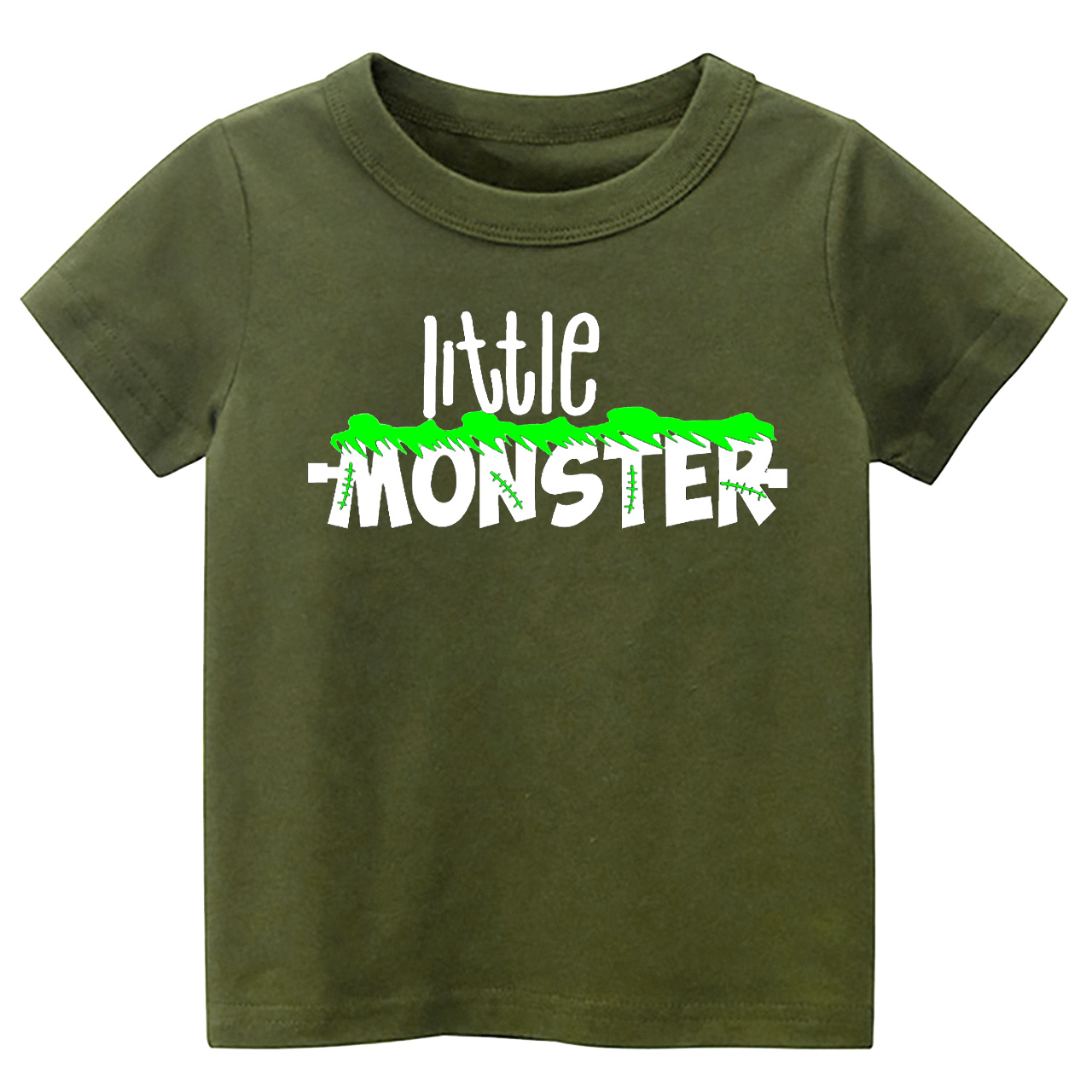 Halloween Little Monster With Green Scar Kids Shirt