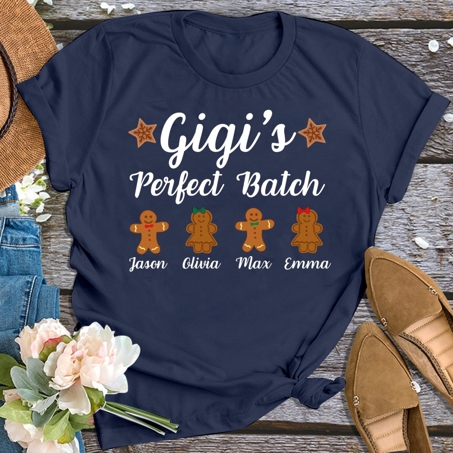 Personalized Grandparents Perfect Batch Christmas Shirt