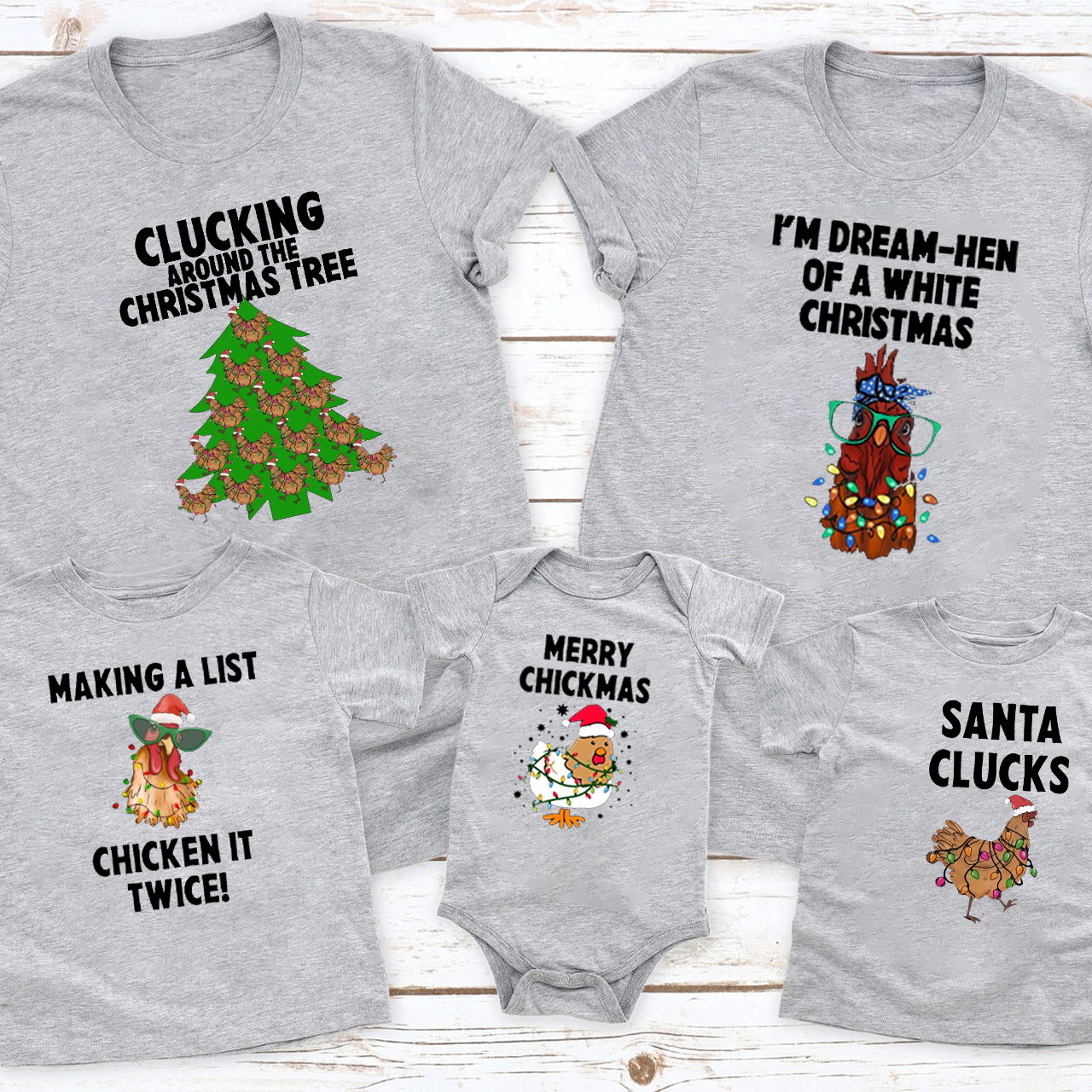 Funny Chicken Farm Christmas Family Matching Shirt