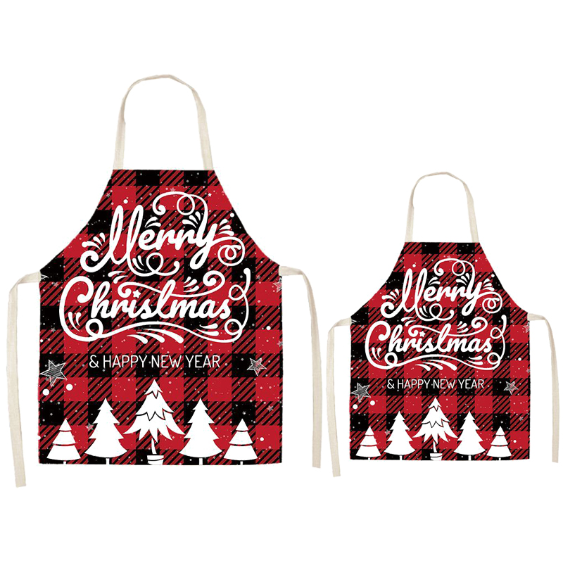 White Christmas Tree Apron Sets For Adult&Kids