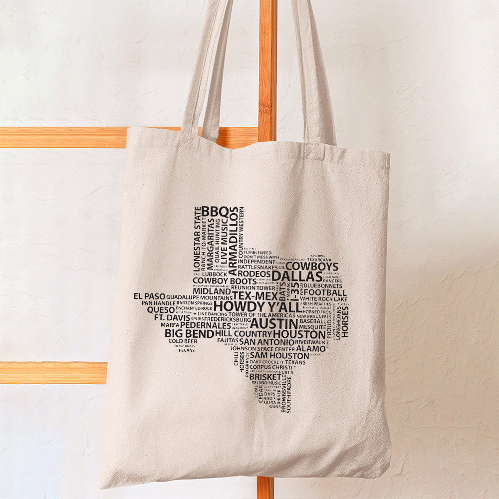 Words of Texas Tote Bag