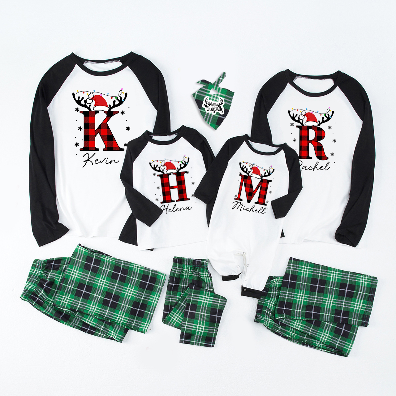 Elk Monogram Christmas Pajamas